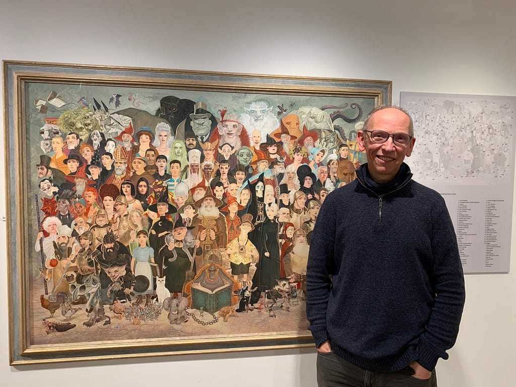Paul Kirby with his Discworld exhibition