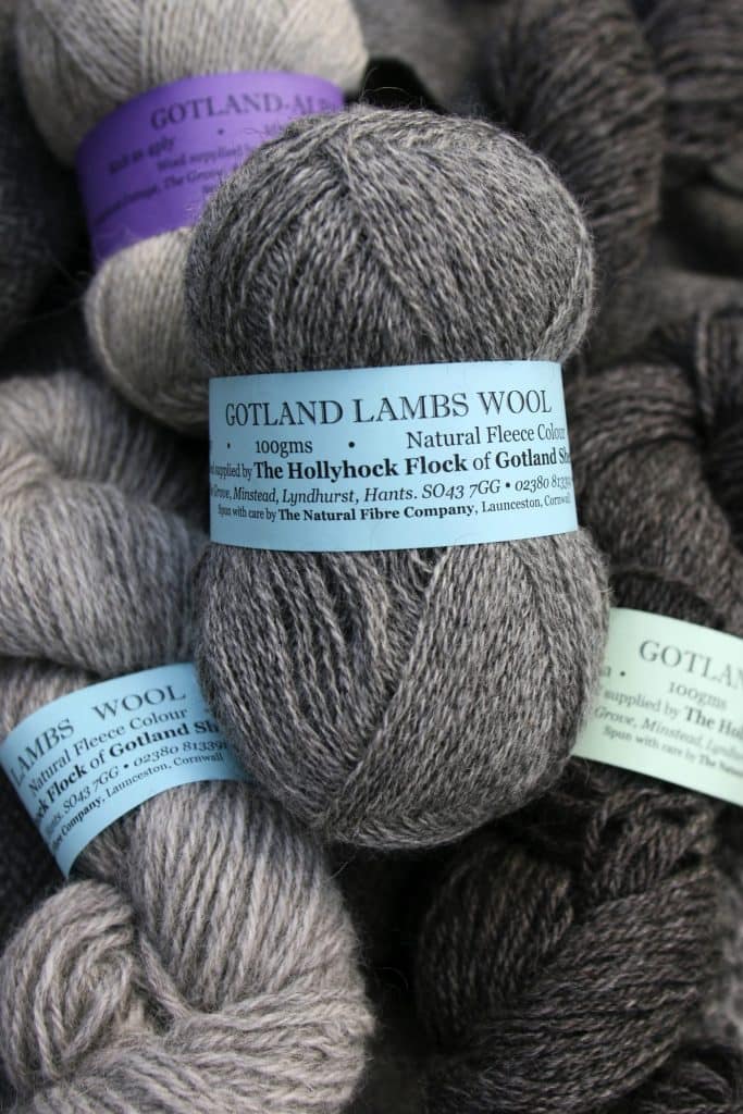 Sue Cole's finished wool products from her Gotland sheep, Minstead