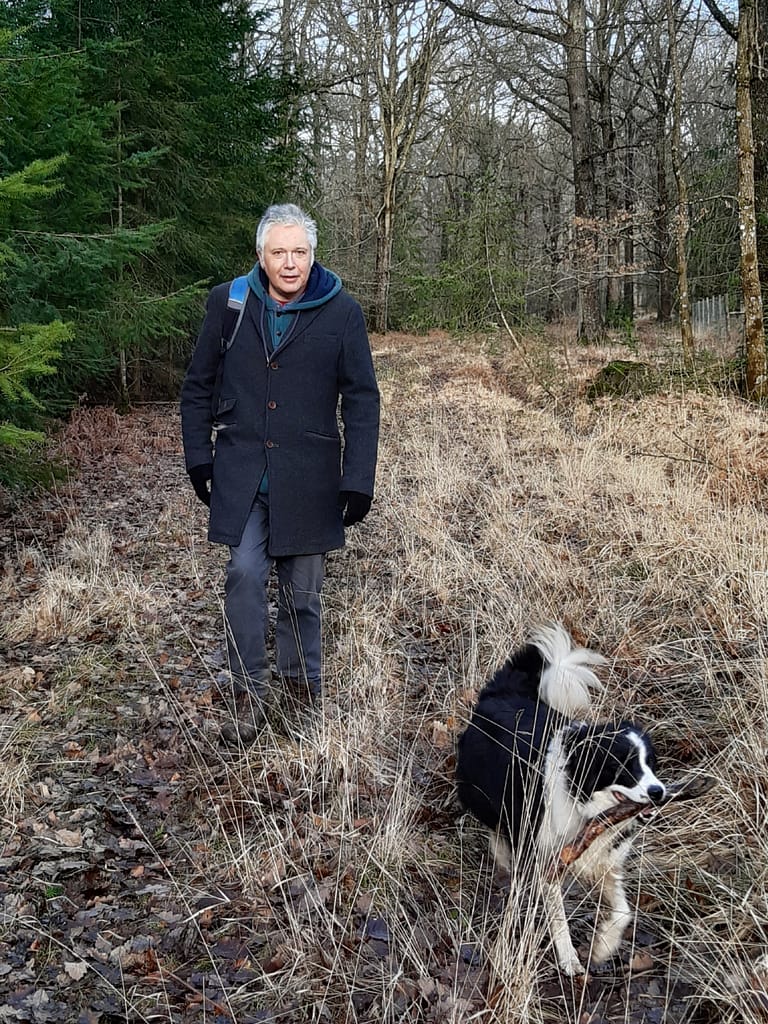 Robbie and Cwtch enjoying winter walk