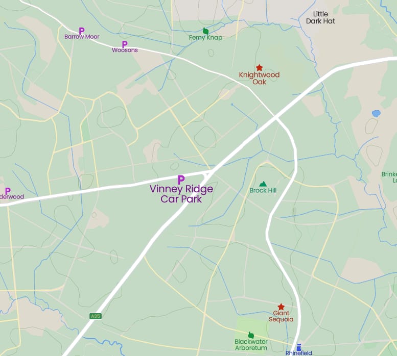 Vinney Ridge location map